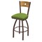 Holland Bar Stool Co 30" Swivel Counter Stool, Black Wrinkle, Med Back, Canter Kiwi Green Seat 83030BZMedMplB009 - alternate 1